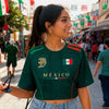Custom Women's Mexico 2026 Jersey Crop Tee - Personalized Birthday Gifts For Soccer Lovers, Sports Fans, Sports Lovers - Viva La Passion On Pitch