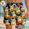 Custom Photo Tropical Hawaiian Aloha Men Beach Shorts - Personalized Summer Vacation And Travel Gifts For Dog Cat Lovers, Dog Dad And Mom, Cat Owners - Sunshine And Wagging Tails