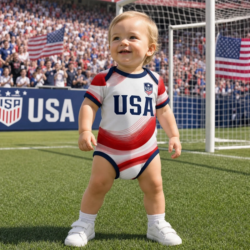 Custom USA 2026 Baby Jersey Bodysuit
 - Personalized Baby Shower, Gender Reveal Gifts For New Moms, New Dads, Soccer Lovers - Future Soccer Star In Training
