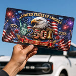 Custom License Plate - Personalized America 250th Anniversary Gifts For Family - Together We Shine Bright
