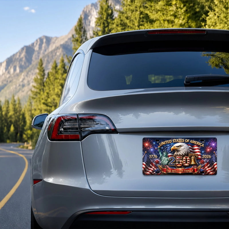 Custom License Plate - Personalized America 250th Anniversary Gifts For Family - Together We Shine Bright