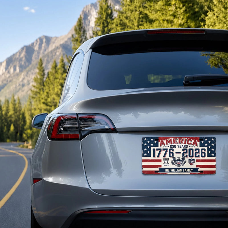 Custom License Plate - Personalized America 250th Anniversary Gifts For Family - We Shine Best Together