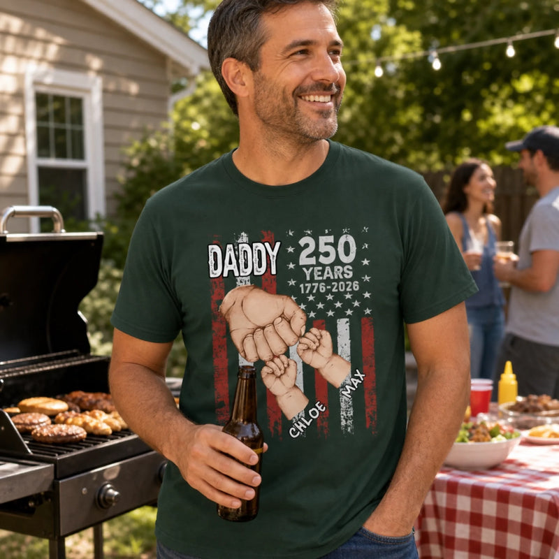 Custom T-shirt, Hoodie – Personalized America 250th Anniversary Father's Day Gifts For Dad, Grandpa – 250 Years Of Liberty