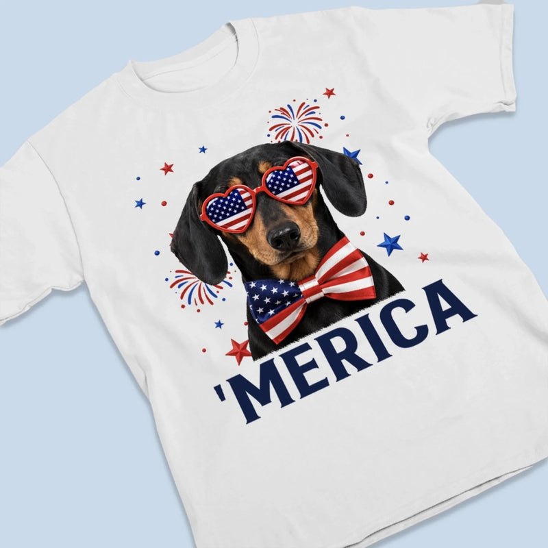 Custom Photo T-shirt, Hoodie - Personalized America 250th Anniversary Gifts For Dog Cat Lovers, Dog Dad And Mom, Cat Owners, Pet Owners - Home Is Wherever My Pets Are