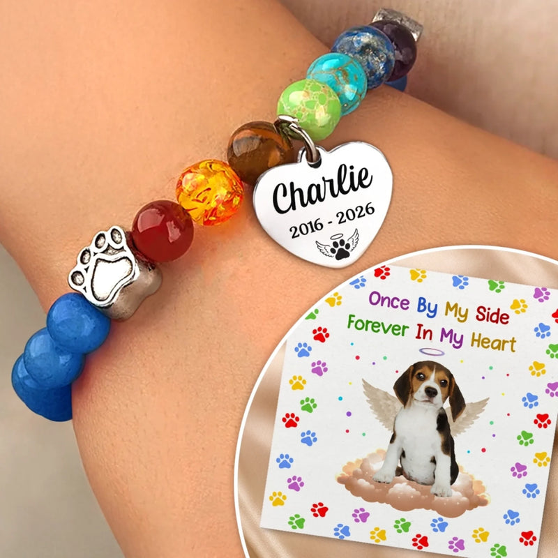 Custom Photo Rainbow Bridge Bracelet - Personalized Pet Memorial Sympathy Gifts For Dogs, Cats - Until I See You Again