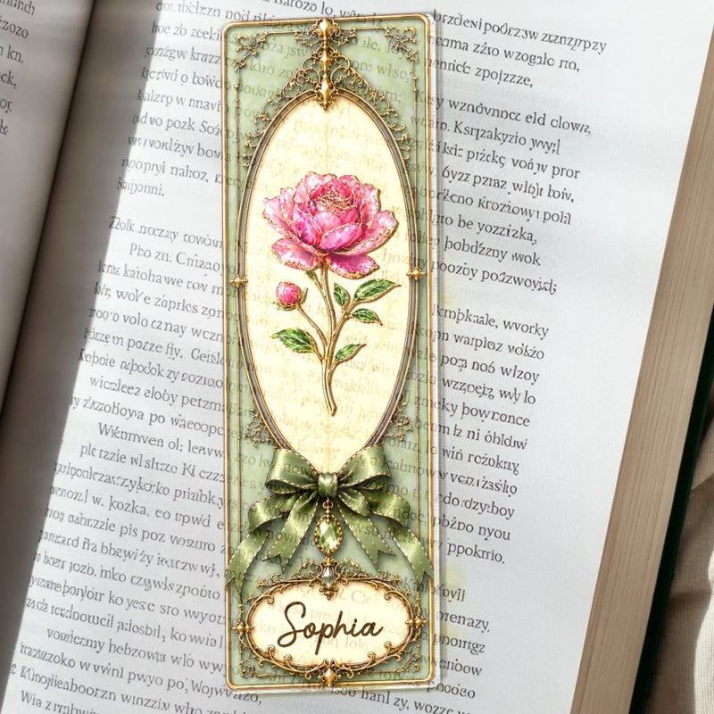 Custom Clear Acrylic Bookmark - Personalized Bookish Gifts For Book Lovers, Bookworms, Readers - Where Stories Bloom