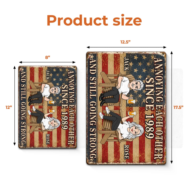 Custom Home Decor Metal Sign - Personalized America 250th Anniversary Wedding Gifts For Husband And Wife, Him And Her - Forever Bound By Love