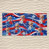Custom Photo Beach Towel - Personalized 4th Of July, Summer Vacation And Travel Gifts For Dog Cat Lovers, Dog Dad And Mom, Cat Owners - Pawtriotic Summer Vibes