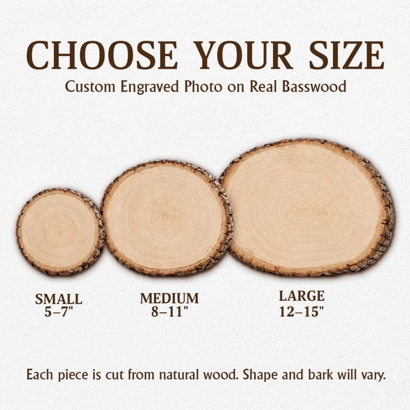 Custom Photo Wood Slice Plaque - Personalized Anniversary Wedding Gifts For Husband And Wife, Him And Her - Our Love, Etched Forever