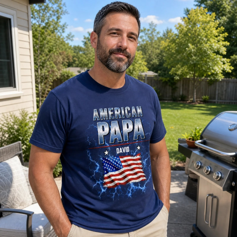 Custom T-shirt, Hoodie - Personalized America 250th Anniversary Father's Day Gifts For Dad, Grandpa - Stars, Stripes & Legacy