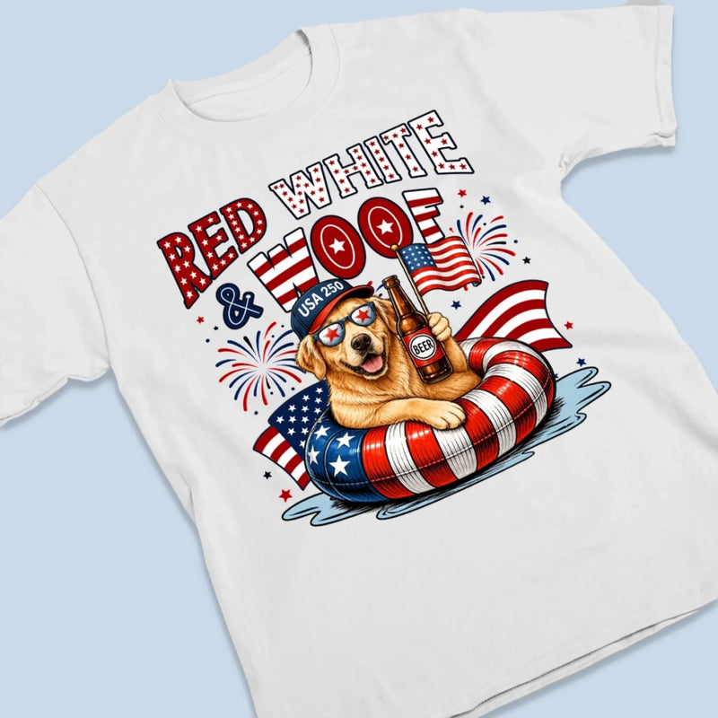 Custom Photo T-shirt, Hoodie - Personalized America 250th Anniversary Gifts For Dog Cat Lovers, Dog Dad And Mom, Cat Owners - Red White And Paws