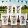 Custom Photo Bachelor Golf Party Cups - Personalized Birthday Gifts For Golf Lovers, Sports Fans, Sports Lovers - Golf More Stress Less
