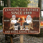Custom Home Decor Metal Sign - Personalized Anniversary Wedding Camping Gifts For Couple, Dog Lovers, Cat Lovers - Crazy Together