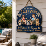 Custom Wood Sign - Personalized Anniversary Wedding Gifts For Couple, Dog Lovers - Love Grows With Our Pets