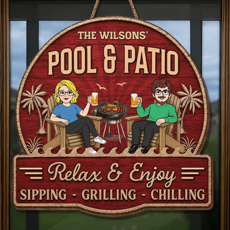 Custom Wood Sign - Personalized Summer Vacation And Travel Gifts For Husband And Wife, Him And Her - Just you, Me And Paradise