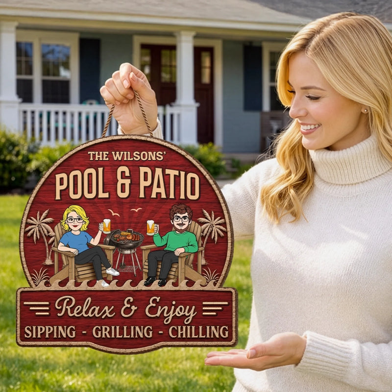 Custom Wood Sign - Personalized Summer Vacation And Travel Gifts For Husband And Wife, Him And Her - Just you, Me And Paradise