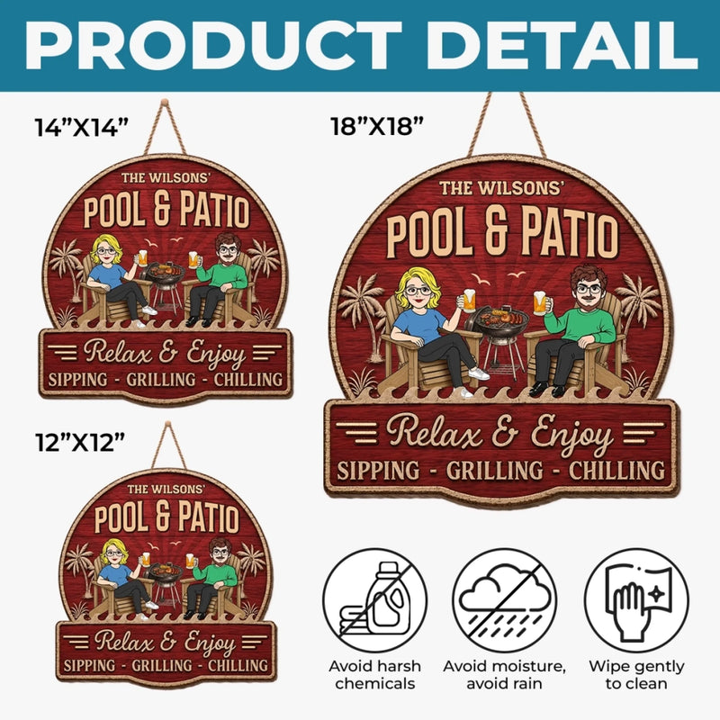 Custom Wood Sign - Personalized Summer Vacation And Travel Gifts For Husband And Wife, Him And Her - Just you, Me And Paradise