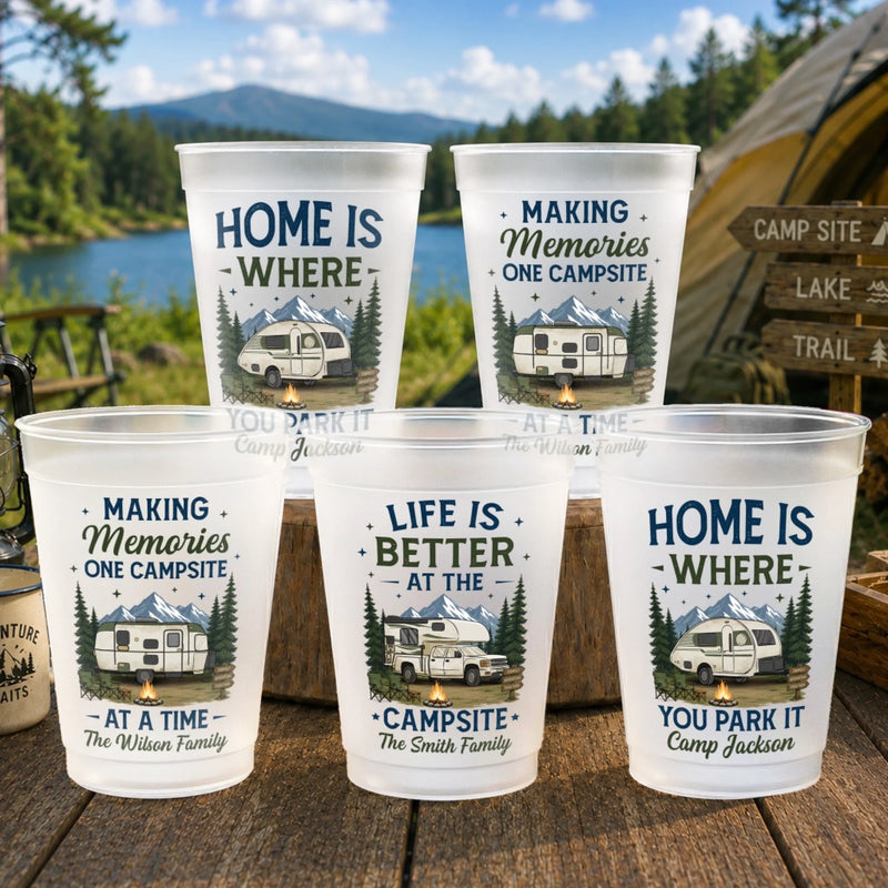 Custom Party Cups - Personalized Birthday Camping Gifts For Campers - Adventure Starts At Camp