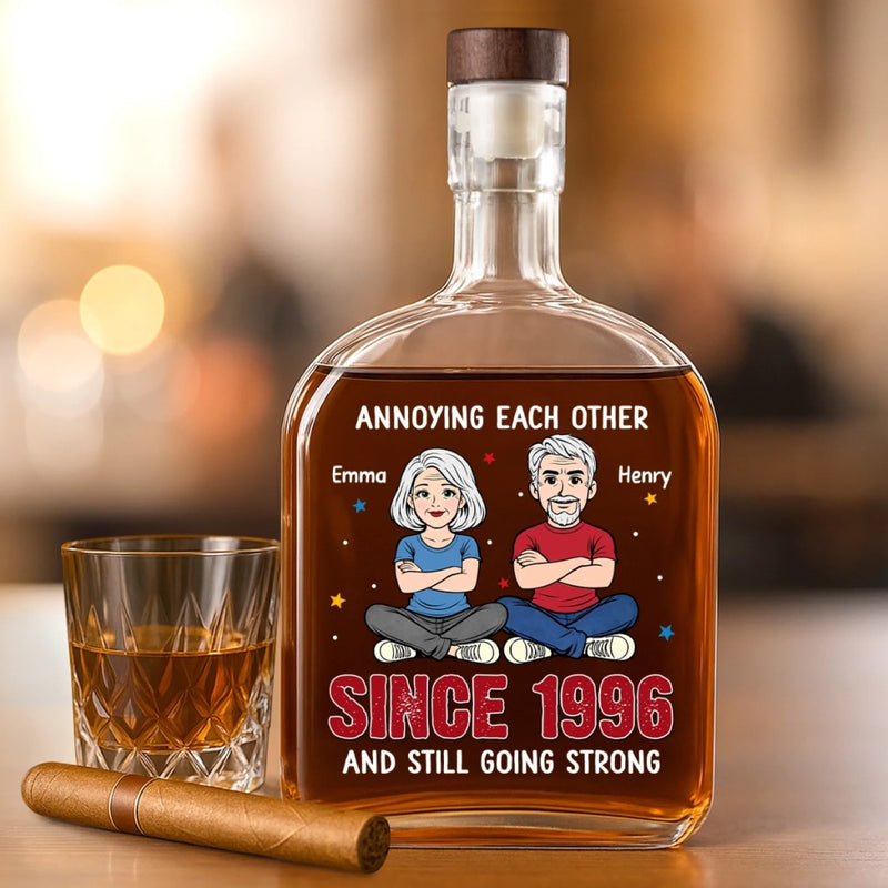 Custom Whiskey Bottle - Personalized Anniversary Christmas Wedding Gifts For Husband And Wife, Him And Her, Wine, Bourbon, Whiskey Lovers - Partners In Lifetime Crimes