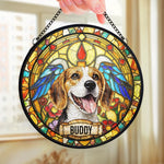 Custom Photo Stained Glass Window Hanging Suncatcher - Personalized Birthday Gifts For Dog Lovers - A Bond That Lasts Forever