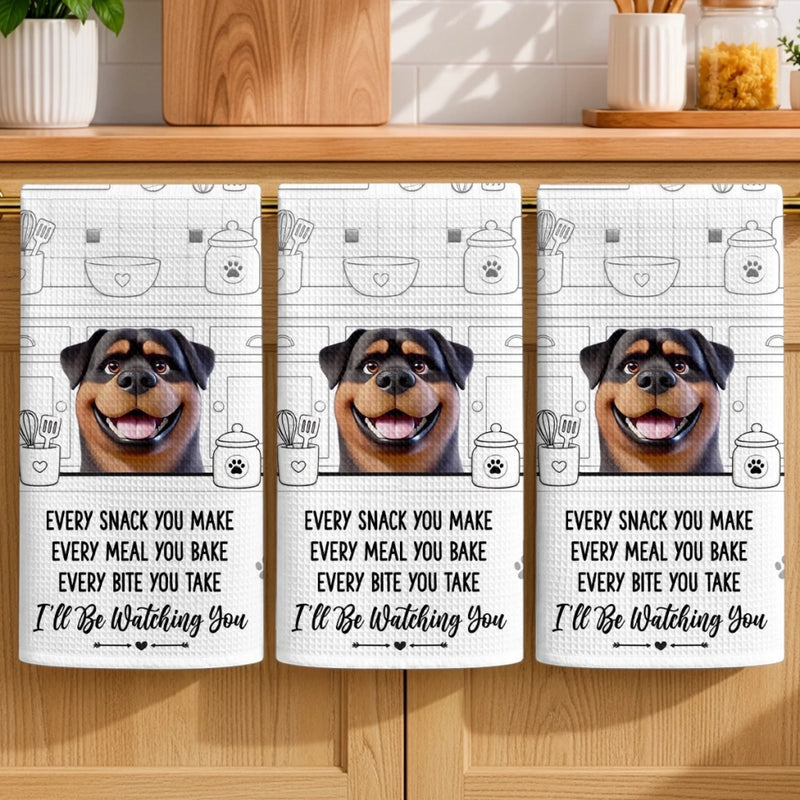 Custom Kitchen Towel - Personalized Birthday Gifts For Dog Cat Lovers, Dog Dad And Mom, Cat Owners - Master Of The Kitchen Stare