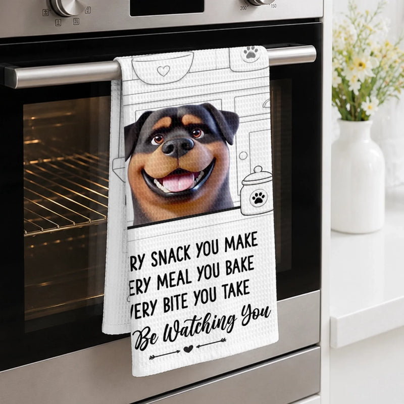 Custom Kitchen Towel - Personalized Birthday Gifts For Dog Cat Lovers, Dog Dad And Mom, Cat Owners - Master Of The Kitchen Stare
