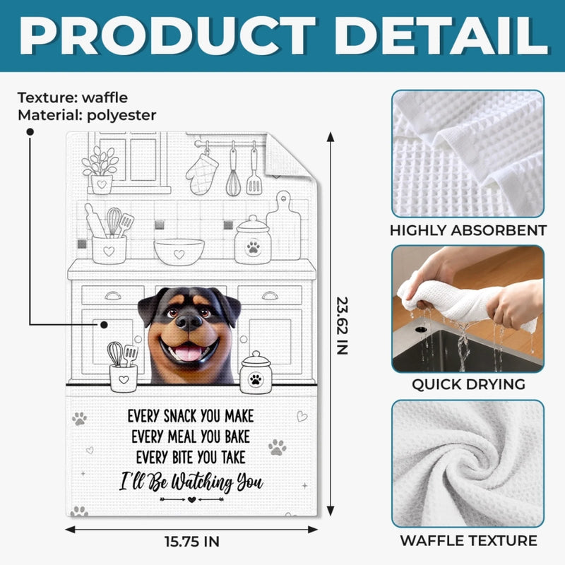 Custom Kitchen Towel - Personalized Birthday Gifts For Dog Cat Lovers, Dog Dad And Mom, Cat Owners - Master Of The Kitchen Stare