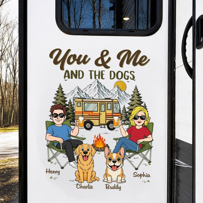 Custom RV Decal -Personalized Anniversary Wedding Camping Gifts For Campers, Husband And Wife, Him And Her, Dog Cat Lovers, Dog Dad And Mom - Adventure Together