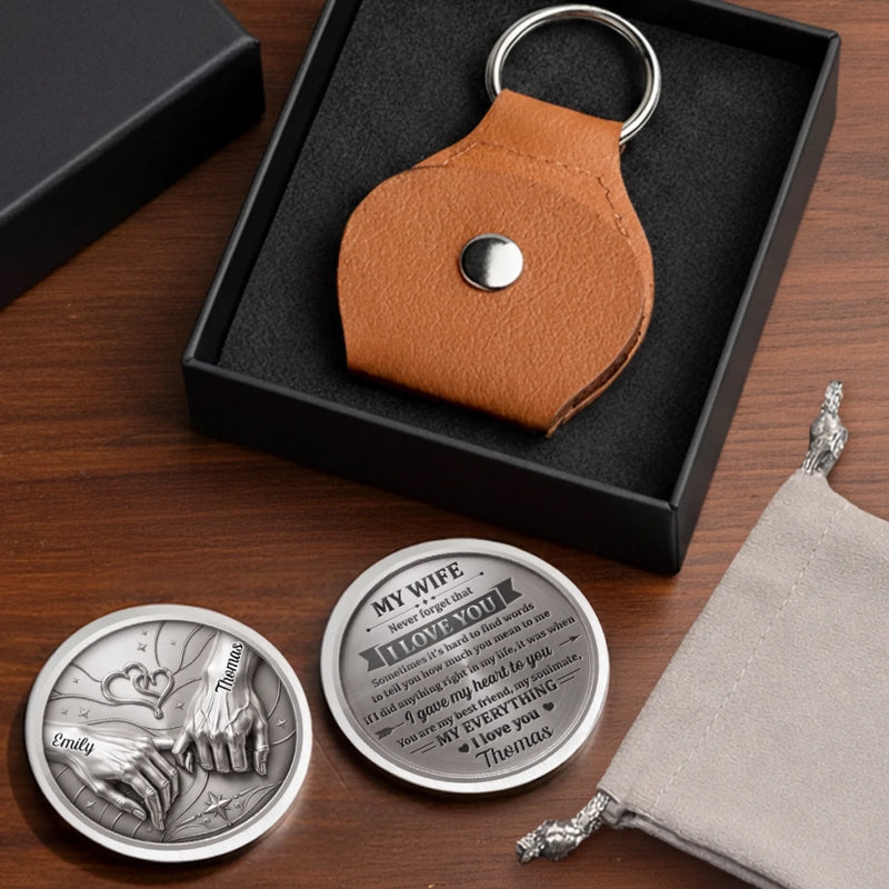 Custom Pocket Hug - Personalized Anniversary Wedding Gifts For Husband And Wife, Him And Her - Wife Life Best Life