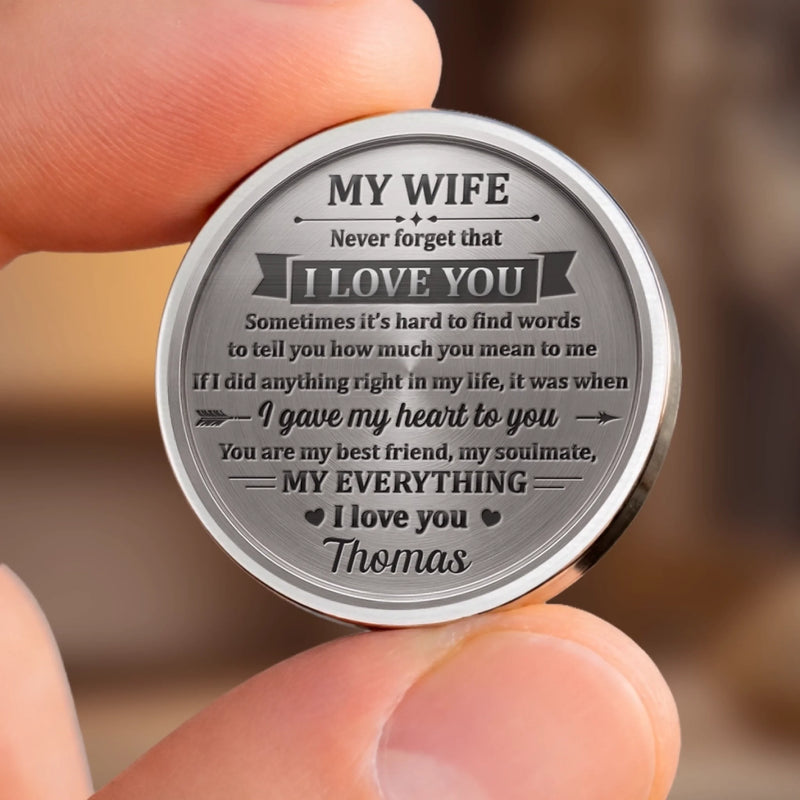 Custom Pocket Hug - Personalized Anniversary Wedding Gifts For Husband And Wife, Him And Her - Wife Life Best Life