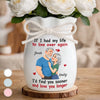 Custom Flower Vase With Ribbon - Personalized  Anniversary Wedding Gifts For Husband And Wife, Him And Her - Loving You All Over Again