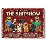 Custom Home Decor Metal Sign - Personalized  Anniversary Wedding Gifts For Couple, Dog Lovers - Welcome To Our Beautiful Chaos