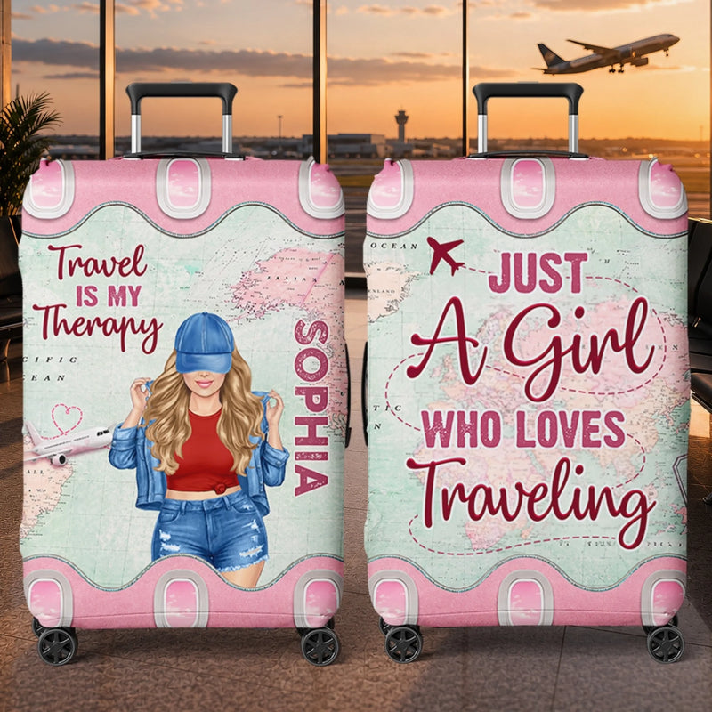 Custom Luggage Cover - Personalized Summer Vacation And Travel Gifts For Women, Besties, Sisters, BFF - Wander More Worry Less