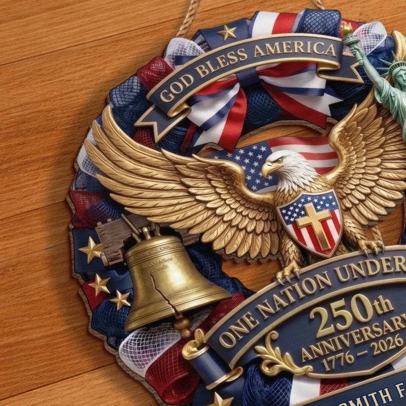Custom Wood Sign - Personalized America 250th Anniversary Gifts For Mom, Dad, Brother, Sister, Kids - Liberty Looks Good On Everyone