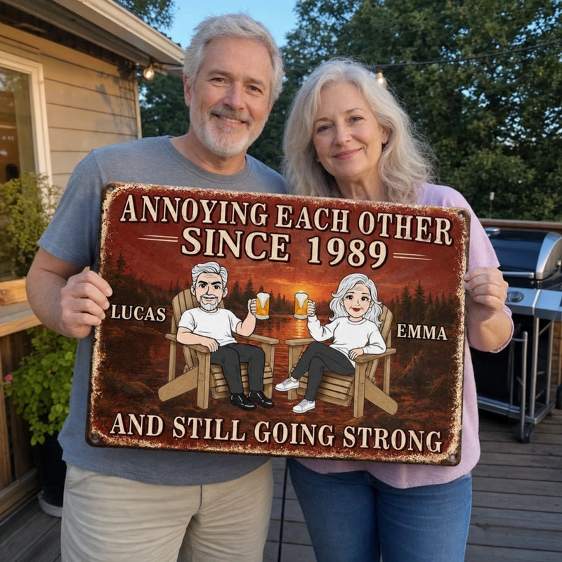 Custom Home Decor Metal Sign - Personalized Anniversary Wedding Gifts For Husband And Wife, Him And Her - Driving Each Other Crazy