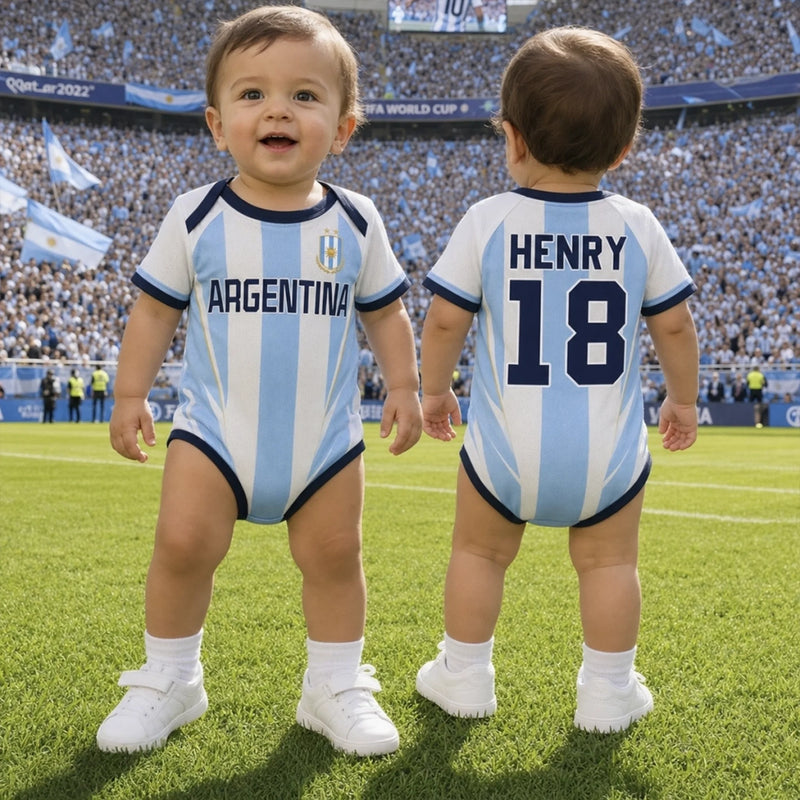 Custom France World Football Baby Jersey Bodysuit
 - Personalized Baby Shower, Gender Reveal Gifts For New Moms, New Dads, Football Lovers - The Cutest Little Striker