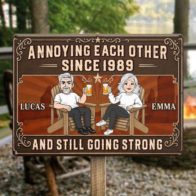 Custom Home Decor Metal Sign - Personalized  Anniversary Wedding Gifts For Husband And Wife, Him And Her - Stuck With You