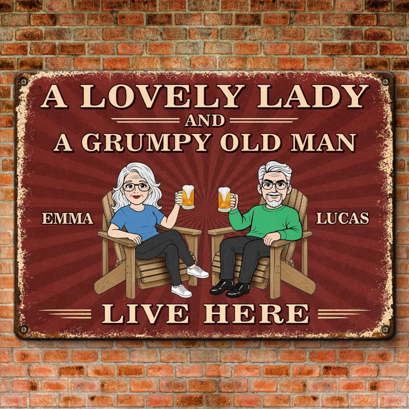 Custom Home Decor Metal Sign - Personalized  Anniversary Wedding Gifts For Husband And Wife, Him And Her -  Our Real Life Sitcom