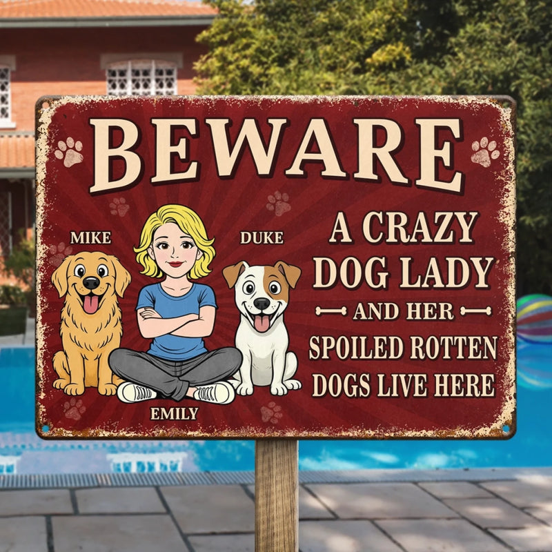 Custom Home Decor Metal Sign - Personalized  Birthday Gifts For Dog Lovers, Dog Dad And Mom - Welcome To Our Furry Madhouse