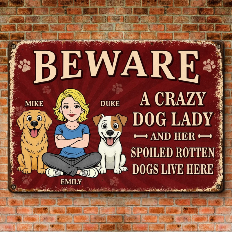 Custom Home Decor Metal Sign - Personalized  Birthday Gifts For Dog Lovers, Dog Dad And Mom - Welcome To Our Furry Madhouse