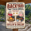 Custom Home Decor Metal Sign - Personalized  Anniversary Wedding Gifts For Husband And Wife, Him And Her - Good Friends, Good Times, Free Beer
