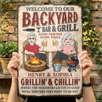 Custom Home Decor Metal Sign - Personalized  Anniversary Wedding Gifts For Husband, Wife, Couple - Good Friends, Good Times, Free Beer
