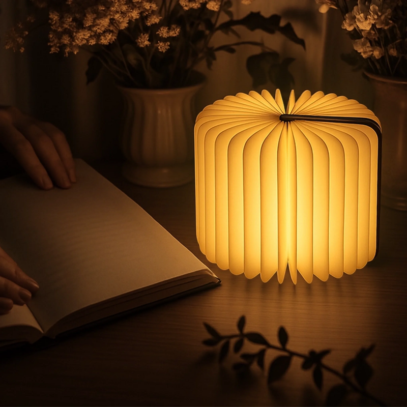 Custom Foldable LED Magic Book Lamp - Personalized Bookish Gifts For Book Lovers, Bookworms, Readers - Born To Read
