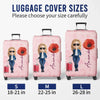 Custom Luggage Cover - Personalized Summer Vacation And Travel Gifts For Women, Besties, Sisters, BFF - Wander Far Live Fully