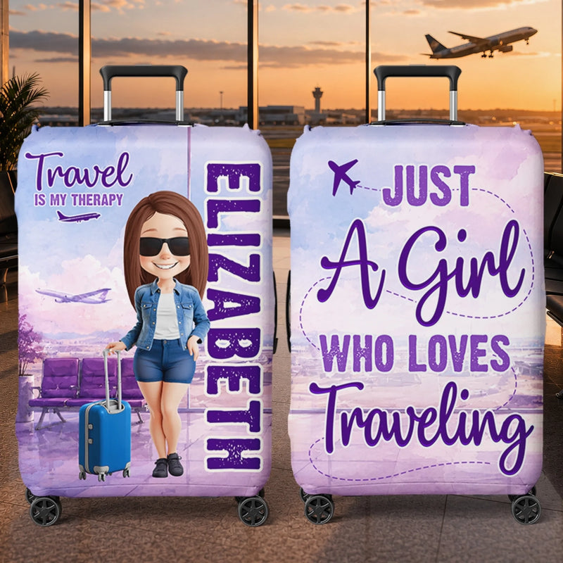 Custom Luggage Cover - Personalized Summer Vacation And Travel Gifts For Women, Besties, Sisters, BFF - Passport Ready Heart Open