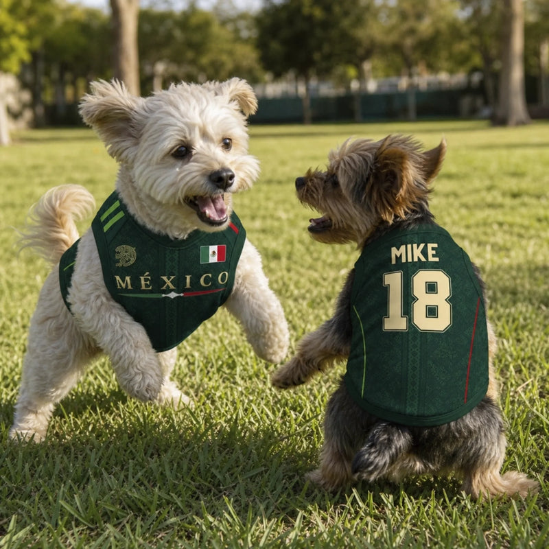 Custom Mexico World Football Pet Jersey - Personalized Birthday Gifts For Football Dog Cat Lovers, Dog Dad And Mom, Cat Owners - Furry Champion