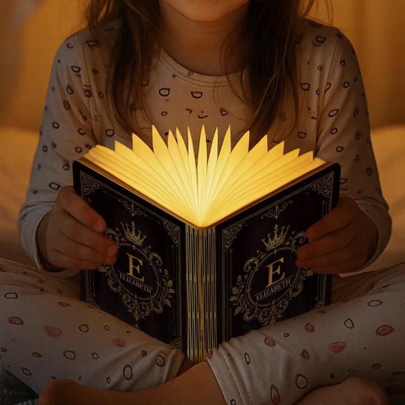 Custom Foldable LED Magic Book Lamp - Personalized Bookish Gifts For Book Lovers, Bookworms, Readers - Life Is Better With Books