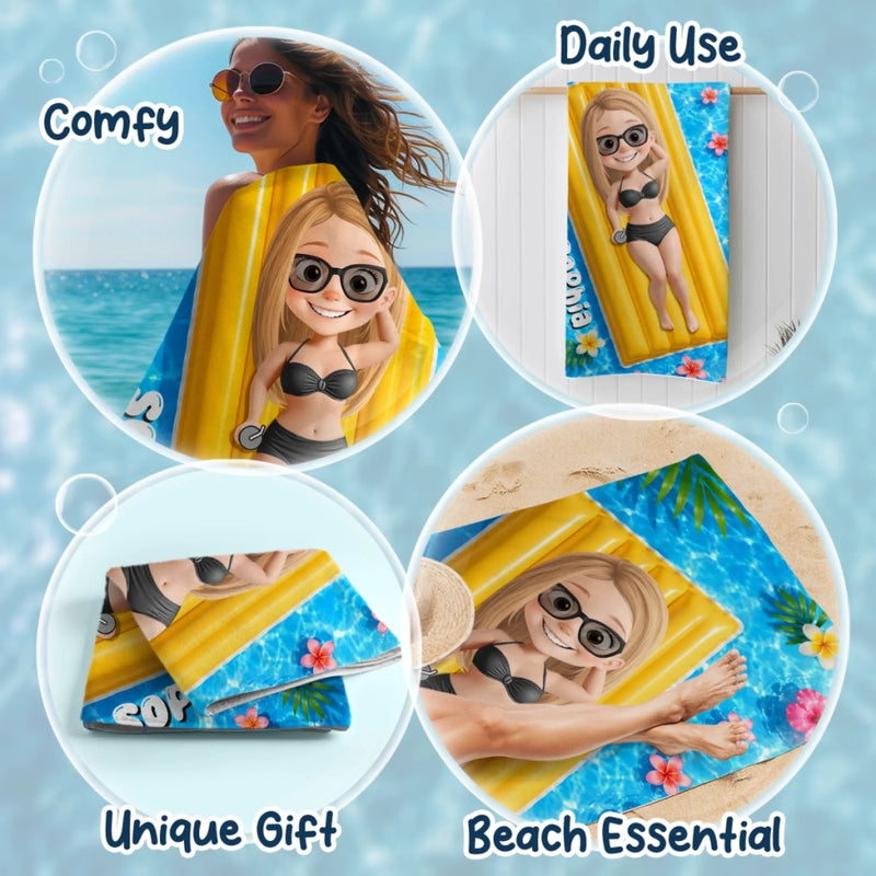 Custom Beach Towel - Personalized Summer Vacation And Travel Gifts For Women, Besties, Sisters, BFF - Beach Mode On