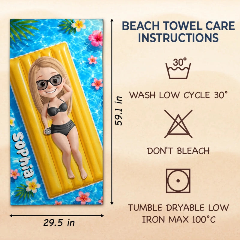Custom Beach Towel - Personalized Summer Vacation And Travel Gifts For Women, Besties, Sisters, BFF - Beach Mode On