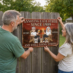 Custom Home Decor Metal Sign - Personalized Anniversary Wedding Camping Gifts For Couple, Dog Lovers, Cat Lovers - Crazy Together